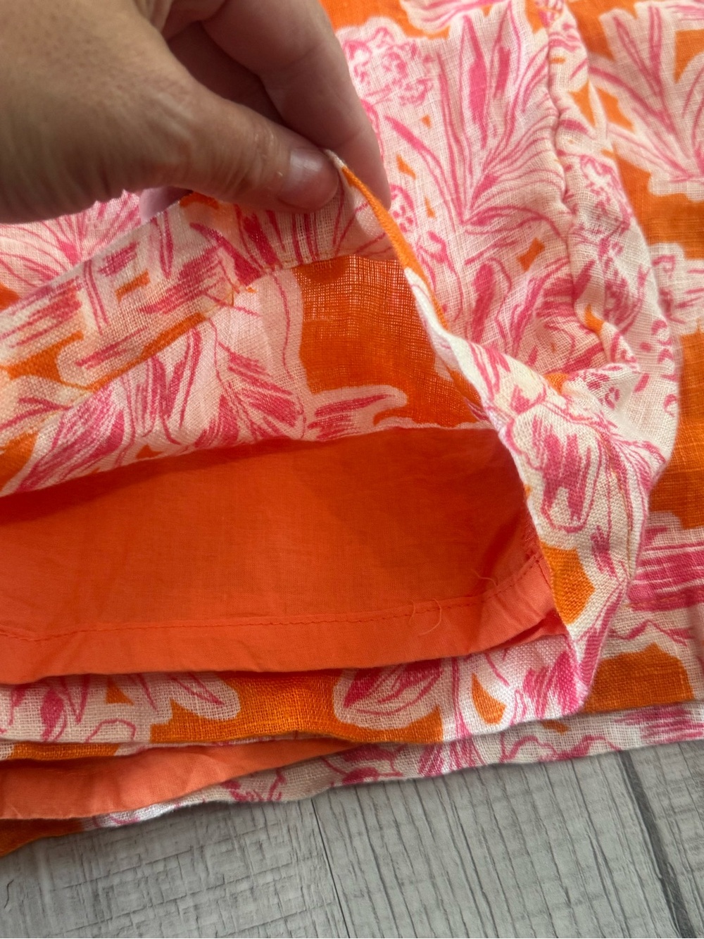 C&C California Orange & Pink Tropical Pull-On High Waist Shorts - Picture 6 of 6